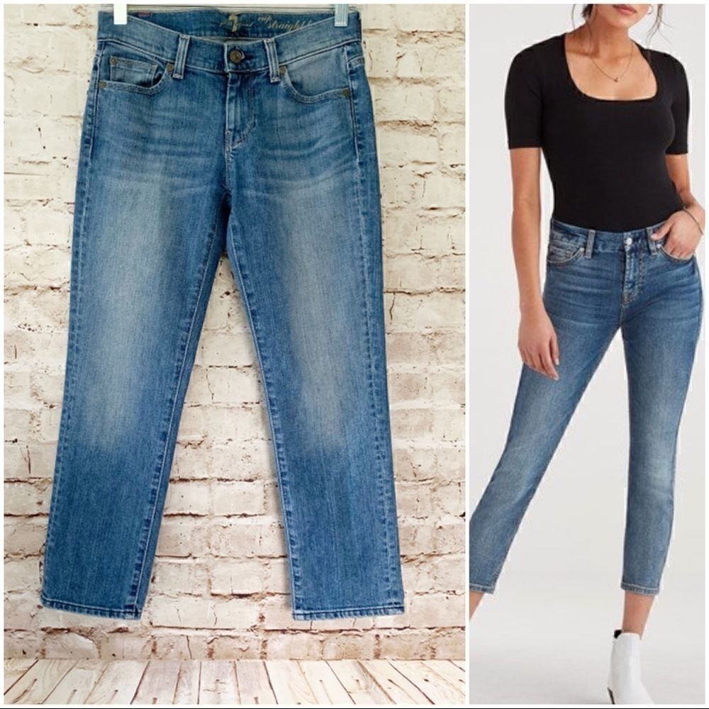 7 for all Mankind crop straight leg jeans